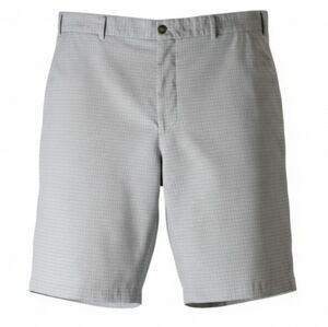 Greg Norman Collection golf shorts men's 40 gray plaid flat front stretch summer